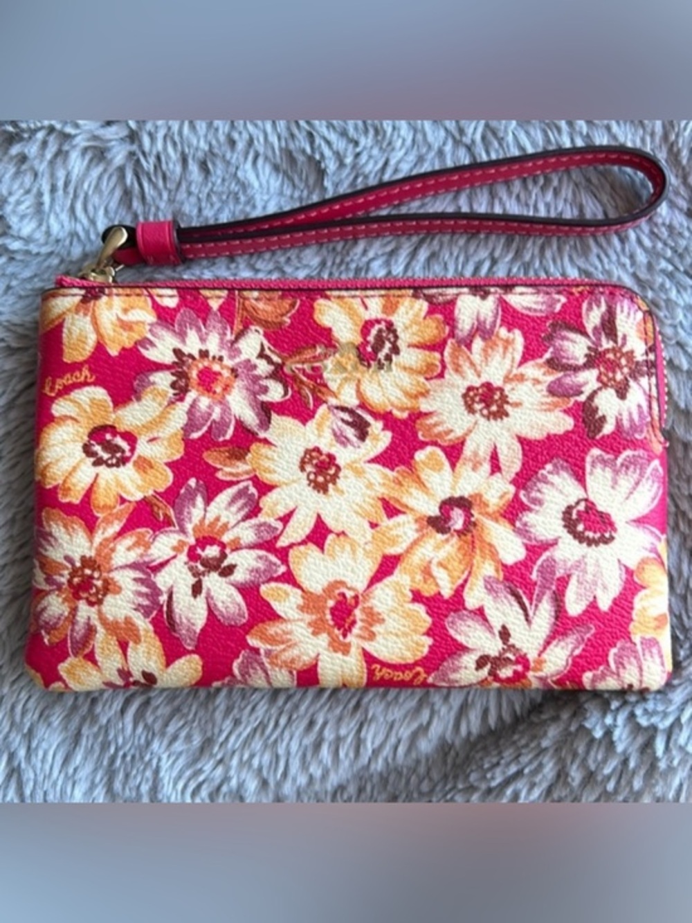 Coach Floral Pink and Yellow Wristlet